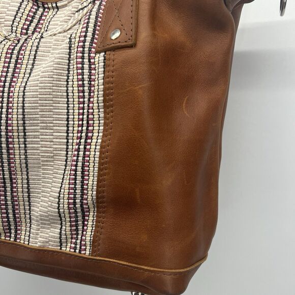 Nena & Co. Medium Tote Leather Textile Purse With Crossbody Strap - Picture 3 of 10